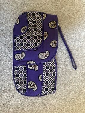 Vera Bradley Purple Paisley & Geometric Wristlet NWOT